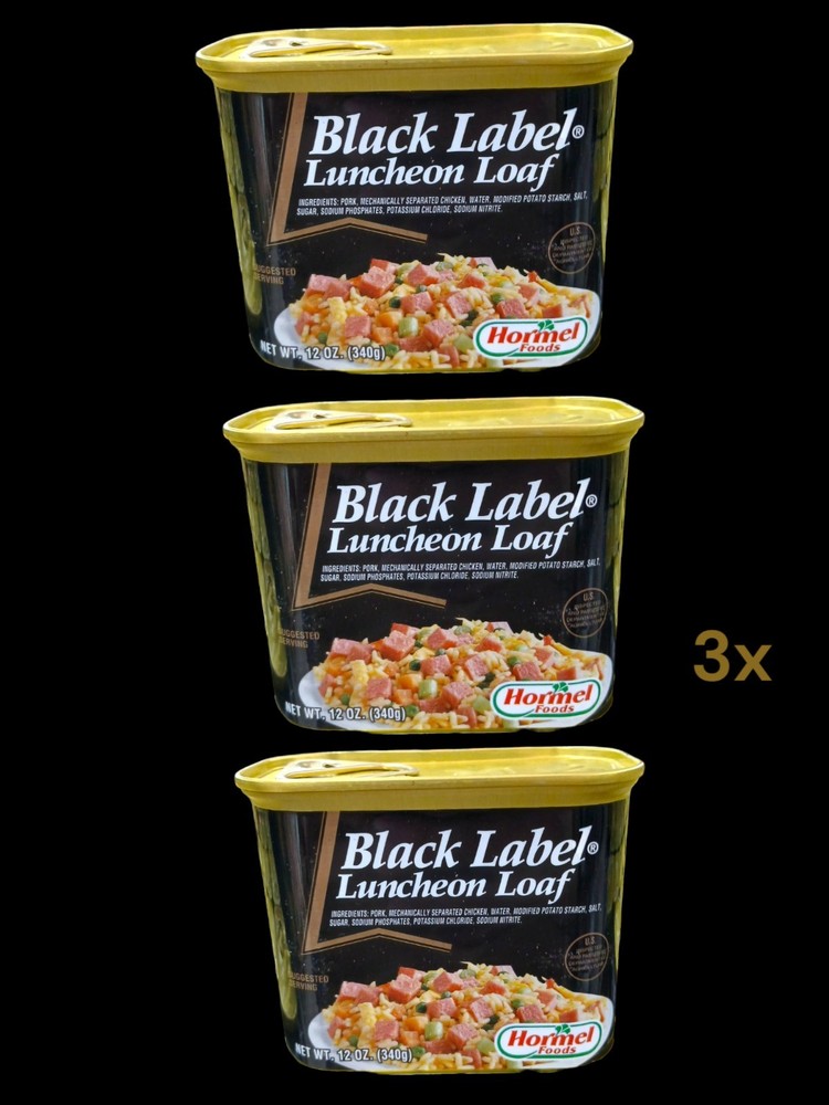 Black Label Luncheon Loaf Hormel foods 340 x 3 (lot of 3)
