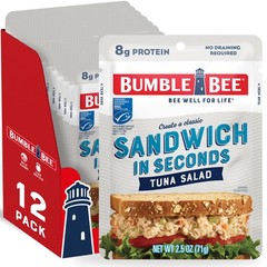 Tuna Salad Wild Caught 2.5 oz Pouches Pack of 12 Gluten Free 8g Protein