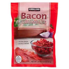 Kirkland Signature Crumbled Bacon Bits 100% real bacon Naturally smoked, 20 oz