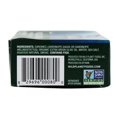 Wild Planet Wild Sardines in Extra Virgin Olive Oil, Sea Salt, Lightly Smoked…