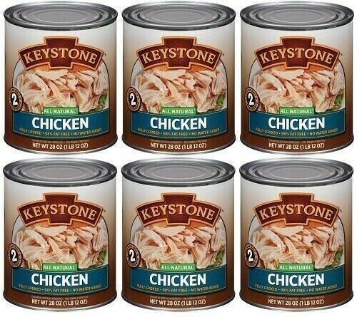 8 Cans – Keystone All Natural Chicken 28 oz ✅ No Preservative Fully Cooked Food✅