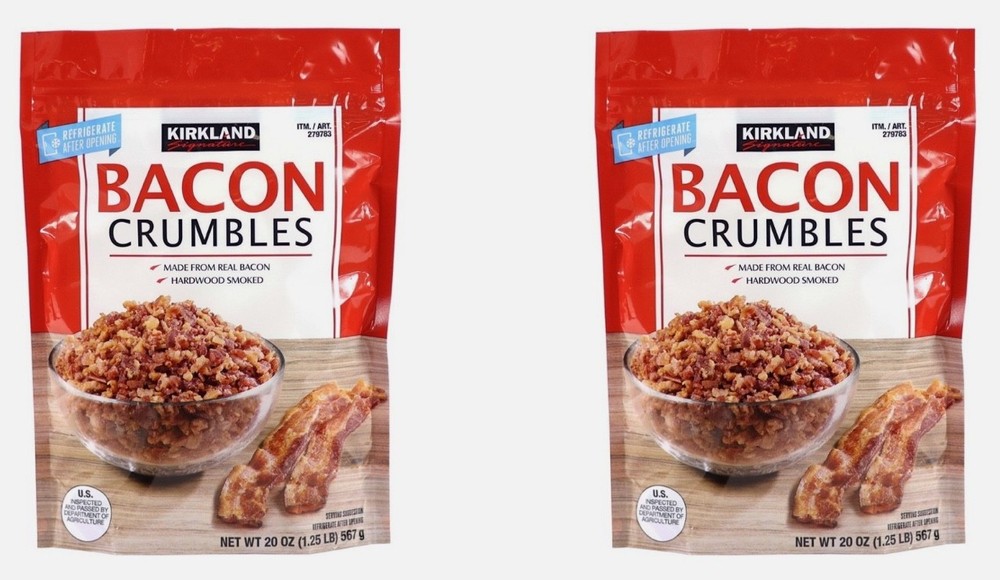 2 Packs Kirkland Signature Bacon Crumbles 20 oz Each Pack, EXP 02/27