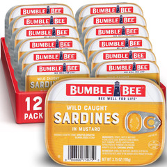 Wild Caught Sardines In Mustard Sauce 3.75 oz Cans 12 Pack Gluten Free