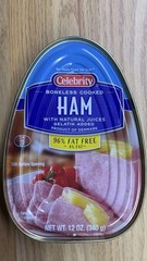 Celebrity Boneless Cooked Ham with Natural Juices 96% Fat Free 12 Oz Can