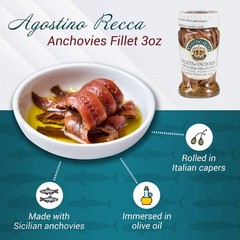 Anchovies Fillets in Olive Oil – Anchovy Fillets Rolled in Capers (3.18Oz, 3-…
