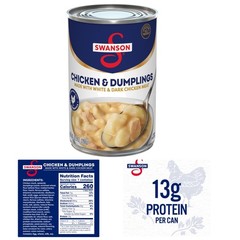 10.5 Oz Swanson Chicken & Dumplings – Creamy Sauce with Spaetzle Dumplings