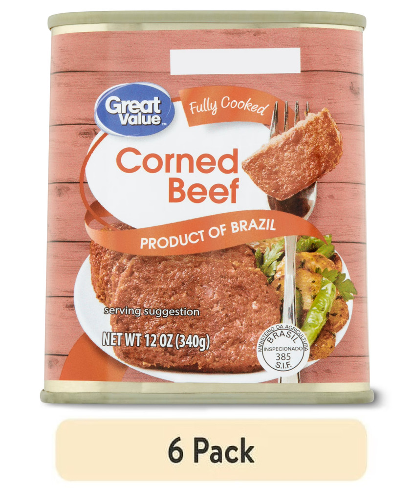 (6 pack) Great Value Corned Beef, 12 oz Can