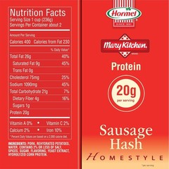 12-Pack 14 oz Sausage Hash – Timeless Home-Cooked Flavor with 20g Protein