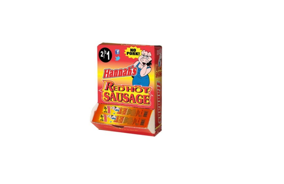 Hannah’s Red Hot Sausage – 2/$1 – No Pork – 50 Unit Box