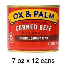 12 x 7 oz OX & PALM CORNED BEEF ORIGINAL CHUNKY~PREMIUM AUSTRALIAN BEEF~NO MSG