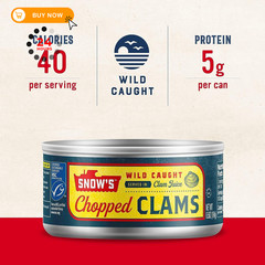 Snow’s Wild Caught Chopped Clams Canned, 6.5 oz Can Ounce (Pack of 6)