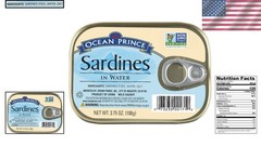 Ocean Prince Sardines: Mild Flavor, Omega-3 Bonanza – 3.75oz Cans Pack of 12