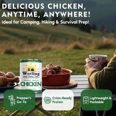 12 Cans – Werling & Sons Canned Chicken Fully Cooked Ready to Eat 14.5 Oz Food