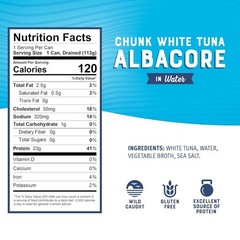 Bumble Bee Chunk White Albacore Tuna in Water, 5 oz Cans (Pack of 4)