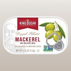 King Oscar Mackerel in Olive Oil, 4.05 Ounce Can Pack of 6 new