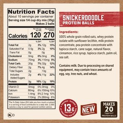 Oatmeal Protein Ball Mix, Snickerdoodle, High Protein, 100% Whole Grains, (Pa…