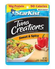 Wild Caught Tuna Pouches Sweet Spicy High Protein 2.6 oz 12 Pack for Quick Meals