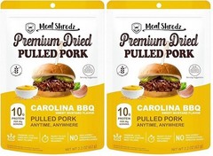 Meat Shredz Premium Dried Pulled Pork Carolina BBQ Sweet Mustard 2 Pack