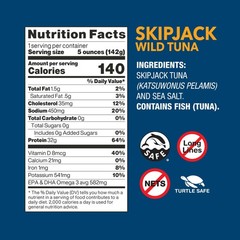 Wild Planet Skipjack Wild Tuna, Sea Salt, Pole & Line Sustainably Caught, Non-GM