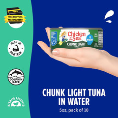 Wild Caught Chunk Light Tuna, 5 Ounce Cans, 10-Count – High Protein 100% Classic