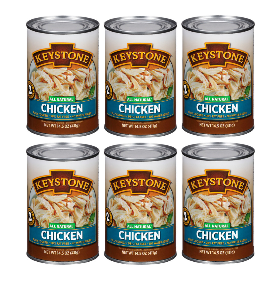 (6 Cans) Keystone All Natural Chicken 14.5oz ✅No Preservative Fully Cooked Food✅