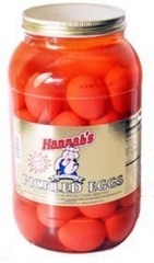 Hannah’s Tangy Pickled Eggs 46 Count Gallon Jar Southern American Cuisine