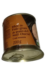 Foie Gras Bloc Canard 200g Sud-Ouest with Pieces Duck Liver Food Gourmet