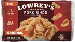 Bacon Curls Microwave Pork Rinds Chicharrones Original 1.75 Ounce Pack of 6
