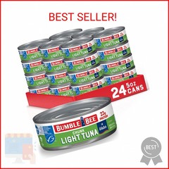 Bumble Bee Chunk Light Tuna In Water, 5 oz Cans (Pack of 24) – Wild Caught Skipj