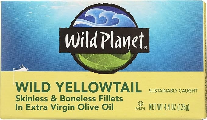 Wild Planet Wild Yellowtail Fillets in Organic Extra Virgin Olive Oil, 4.4 Ounce