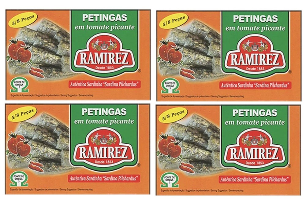 4 x Ramirez – Small Sardines “Petingas” in Spicy Tomato – Product of Portugal