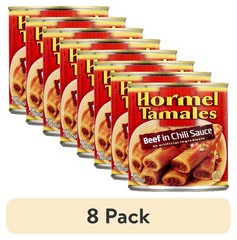 (8 pack) Beef Tamales in Chili Sauce, Shelf-Stable, 15 oz Steel Can