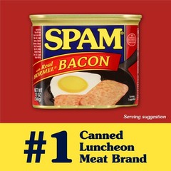 (3 pack) SPAM with Real HORMEL Bacon, 12 oz Aluminum Can, Canned Meats