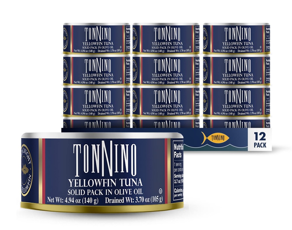 Yellowfin Tuna Fish in Olive Oil – Pack of 12 Can (4.94 Ounces (Pack of 12), …