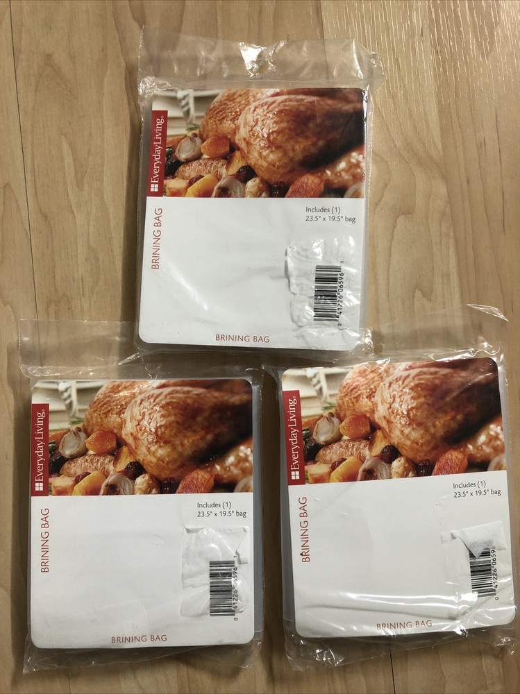 3 BRINING BAG EVERYDAY LIVING 23.5X19.5″ LEAK PROOF, TURKEY, CHICKEN UP TO 25 LB