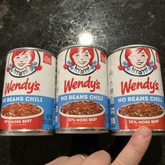Lot of 3 Cans Wendy’s Chili No Beans 15 oz Ea BB 9/17/2027+ Preppers Free Ship!