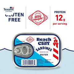 Sardines in Water, 3.75 Oz Can (Pack of 12) – Wild Caught Sardines – 12G Protein