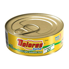 Dolores Yellowfin Tuna Chunk in Vegetable Oil, 5 Oz, Pack of 24 Cans