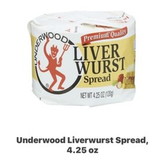 Underwood Premium Liverwurst Sandwhich Spread 4.25 Oz (Pack of 2) FAST SHIP