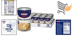 Canned Chicken and Dumplings 10.5 OZ Case of 12 Souper Meal Ready-to-eat