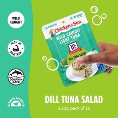 Chicken of the Sea Lightly Seasoned Dill Wild Caught Light Tuna, 2.5 Ounce Pa…