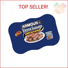 Armour Star Vienna Sausage, Barbecue Flavored, Canned Sausage, 4.6 oz (Pack of 6
