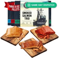 SeaBear Smoked Salmon Trio Gift Box – Wild Alaska Sockeye, Pink, Coho Fillets
