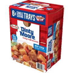 Dinty Moore Beef Stew Less Sodium Microwave Tray, 6 Pack – 12g Protein Each!