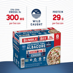 Bumble Bee Solid White Albacore Tuna in Water, 5 Oz Can (Pack of 8) – Wild Caugh