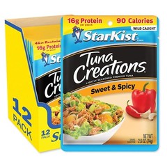 Wild Caught Sweet & Spicy Tuna Pouches – 12 x 2.6 Oz, On-the-Go Protein Snack