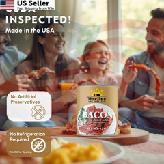 Werling Fully Cooked Canned Bacon 12 oz – Ready to Eat Smoked Pack of 1