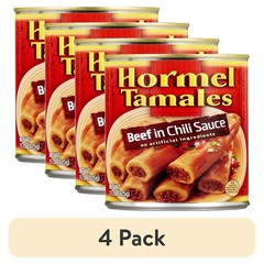 HORMEL Beef Tamales in Chili Sauce, Shelf Stable, 15 Oz Steel Can, (4 pack)