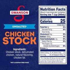 Pack of 6 Swanson Unsalted Chicken Stock 32 oz Cartons – 100% Natural Broth