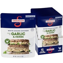 Fully Cooked Garlic & Herbs Chicken Pouch – Ready to Eat, On-the-Go Meals, 2.6 O